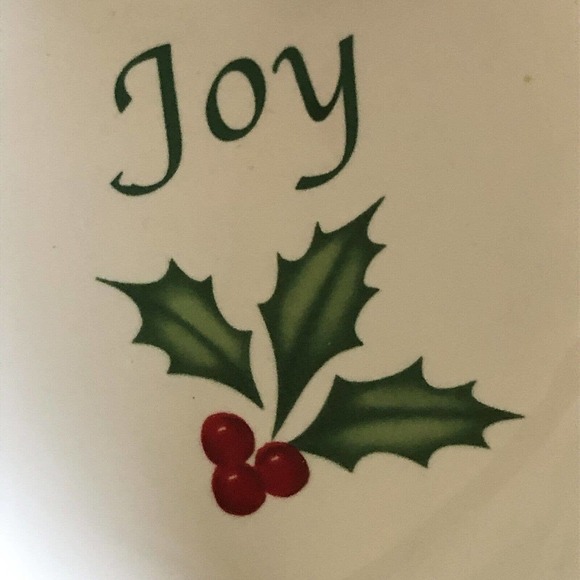 Lenox Sentiment Joy Heart Dish Christmas Holiday Holly - Picture 4 of 7